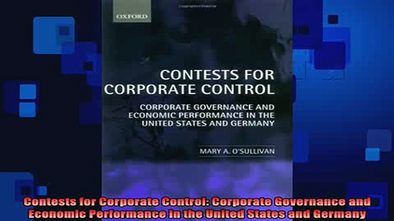 READ book  Contests for Corporate Control Corporate Governance and Economic Performance in the Full Free
