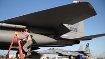 US Marines Powerful  F-15 and F-16 Flying Side by Side During Air-Refueling by Boeing KC-135 Stratotanker