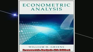 READ book  Econometric Analysis 7th Edition  FREE BOOOK ONLINE