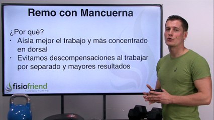 Remo con mancuernas- Genera dorsales-