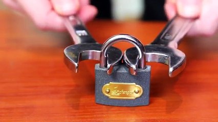 How to open a lock with a nut wrench  its my trick try at your homw am sure you will be a scintist if you try at home it