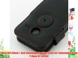 PDair B41 Black / Red Stitchings Leather Case for Samsung Galaxy Y Duos GT-S6102
