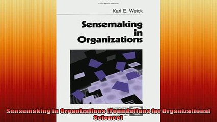 Free PDF Downlaod  Sensemaking in Organizations Foundations for Organizational Science  BOOK ONLINE