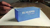 Drawing a Bloedorn container in 3D (speed painting) Optical Illuision- dibujar bien paso a paso