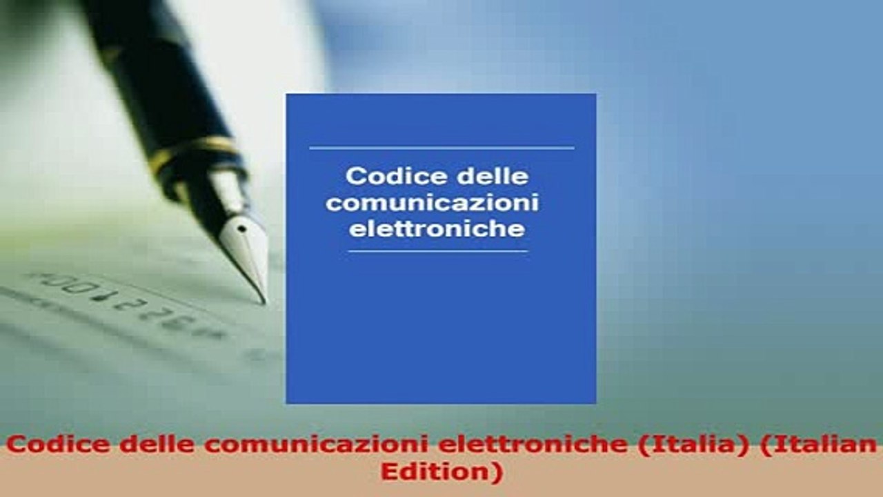Download  Codice delle comunicazioni elettroniche Italia Italian Edition  EBook