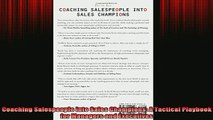 FREE EBOOK ONLINE  Coaching Salespeople into Sales Champions A Tactical Playbook for Managers and Executives Full Free