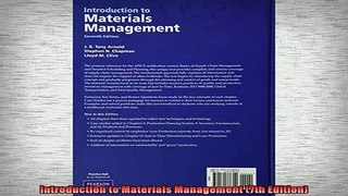 READ FREE Ebooks  Introduction to Materials Management 7th Edition Full Free