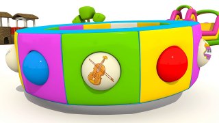 Мультик про Экскаватор Масю и Веселую Карусель: музыкальные инструменты для детей