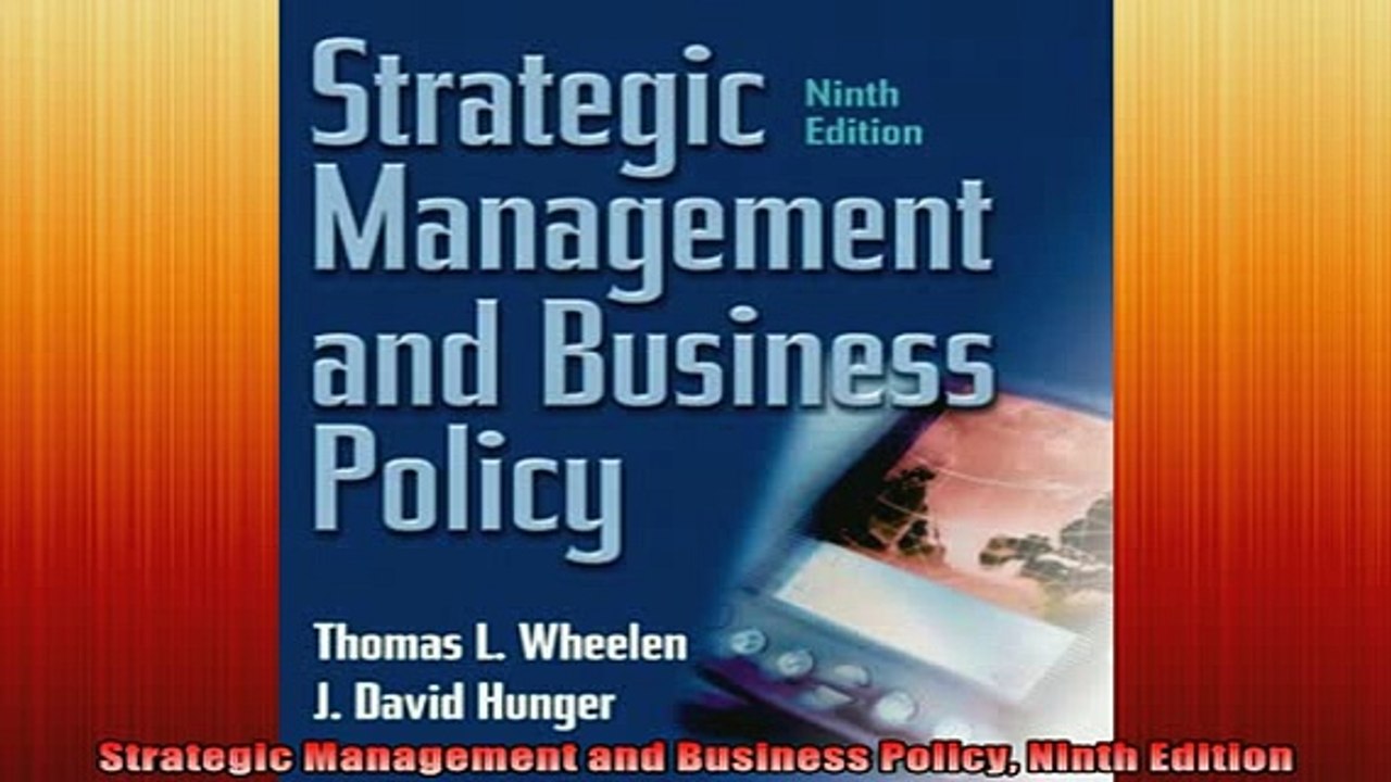 READ book  Strategic Management and Business Policy Ninth Edition Online Free