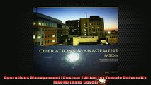 FREE DOWNLOAD  Operations Management Custom Edition for Temple University MSOM Hard Cover  DOWNLOAD ONLINE