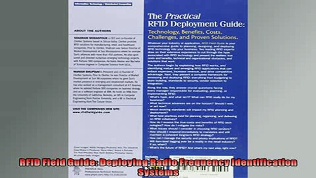 FREE DOWNLOAD RFID Field Guide Deploying Radio Frequency Identification Systems BOOK ONLINE