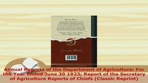 PDF  Annual Reports of the Department of Agriculture For the Year Ended June 30 1923 Report of Free Books
