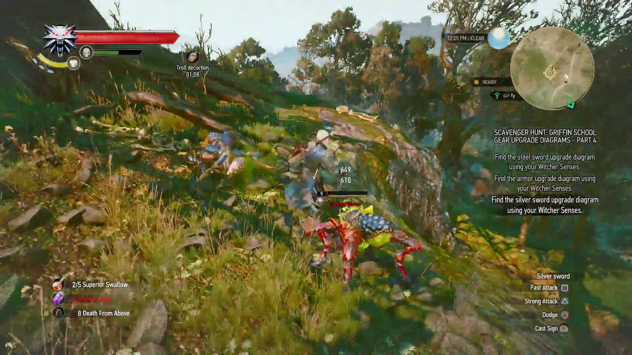 WITCHER 3 DEATH MARCH! WALKTHROUGH 255 - SCAVENGER HUNT GRIFFIN SCHOOL GEAR PART 4