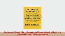 PDF  Internal Controls  Conversations about effective internal control procedures PDF Book Free