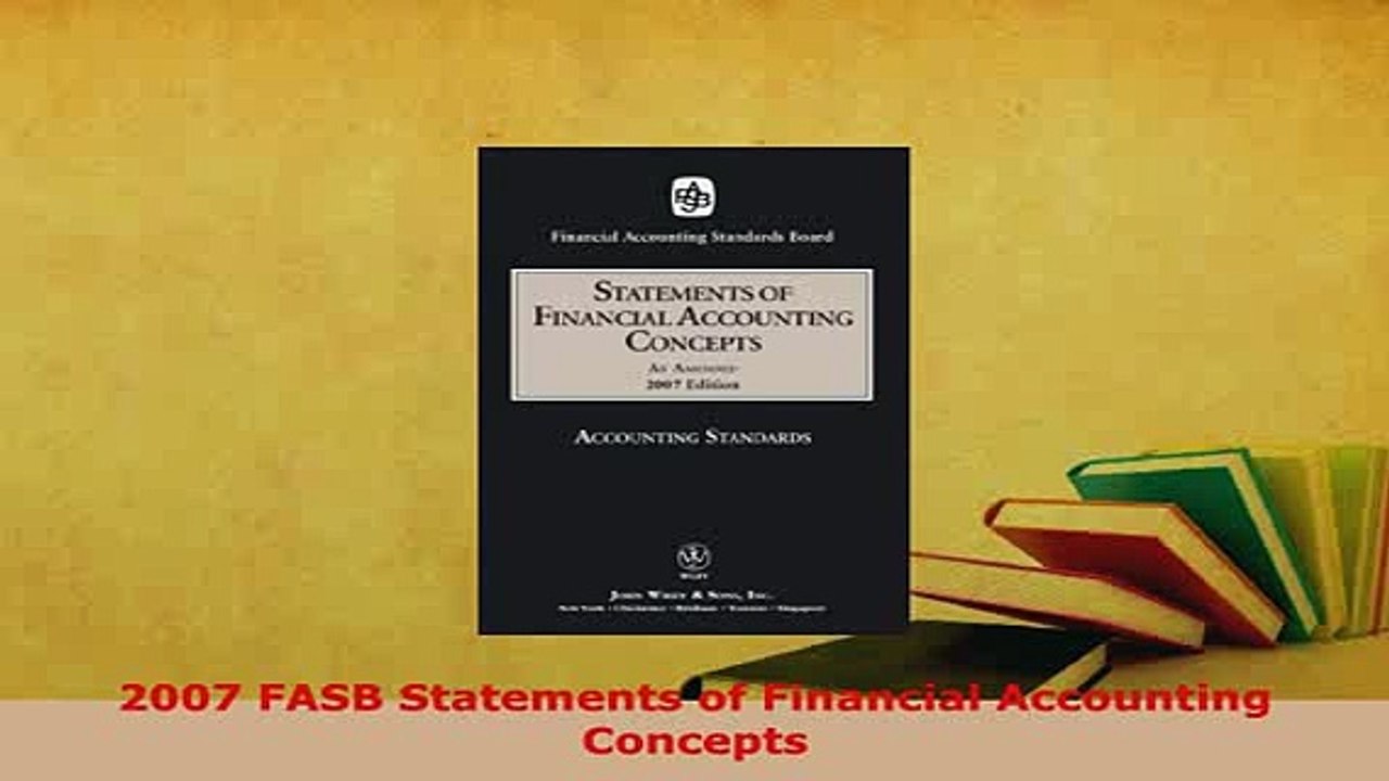 Download  2007 FASB Statements of Financial Accounting Concepts Free Books