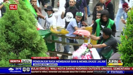 Demo HMI di Depan Gedung KPK Ricuh