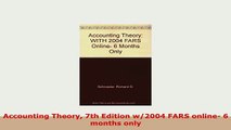 Download  Accounting Theory 7th Edition w2004 FARS online 6 months only PDF Full Ebook