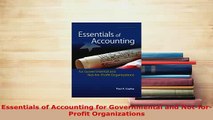 Download  Essentials of Accounting for Governmental and NotforProfit Organizations Read Online
