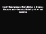 [Read book] Quality Assurance and Accreditation in Distance Education and e-Learning: Models