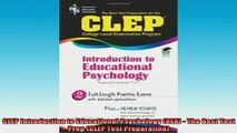 Downlaod Full PDF Free  CLEP Introduction to Educational Psychology REA  The Best Test Prep CLEP Test Free Online