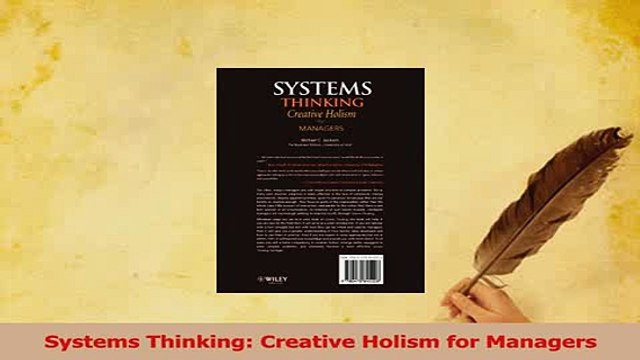 PDF Systems Thinking Creative Holism for Managers Download Full Ebook