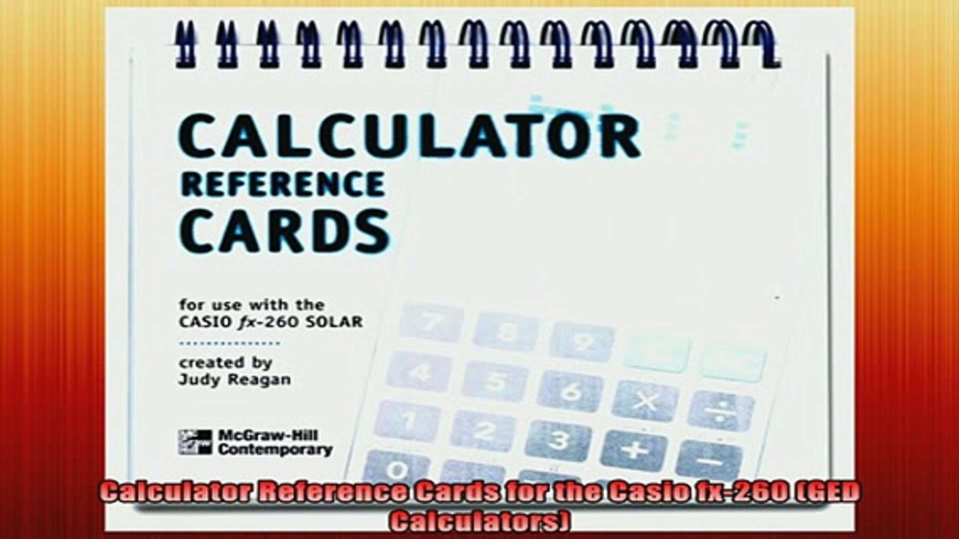 Read Book Calculator Reference Cards For The Casio Fx260 Ged Calculators Full Ebook Video Dailymotion