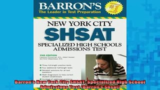 READ book  Barrons New York City SHSAT Specialized High School Admissions Test Barrons Shsat Online Free