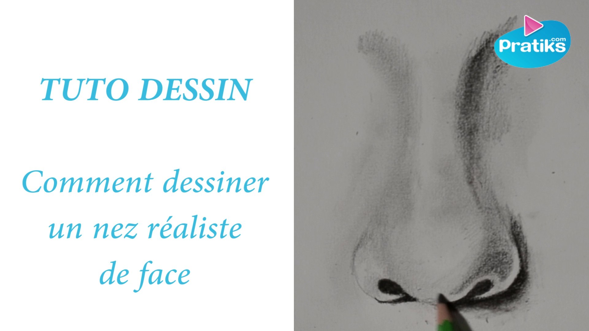 Tuto Dessin : Comment dessiner un nez réaliste de face, image size:1920x1080