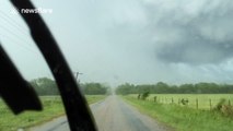 Power poles ripped out of the ground by twister in Oklahoma