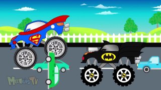 Batman Truck Vs Superman Truck - Monster Trucks For Kids - Kids Video