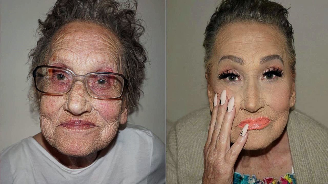 Elle maquille sa grand-mère de 80 ans