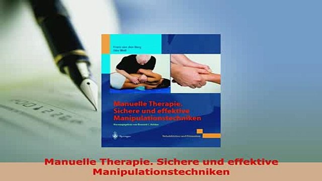 PDF Manuelle Therapie Sichere und effektive Manipulationstechniken PDF Online