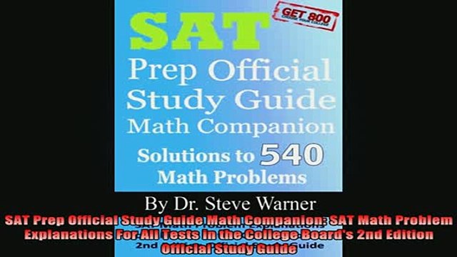 READ book SAT Prep Official Study Guide Math Companion SAT Math Problem Explanations For All Tests Free Online