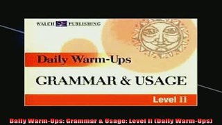 READ FREE FULL EBOOK DOWNLOAD  Daily WarmUps Grammar  Usage Level II Daily WarmUps Full EBook