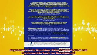 READ book  Psychometrics in Coaching Using Psychological and Psychometric Tools for Development Full Free