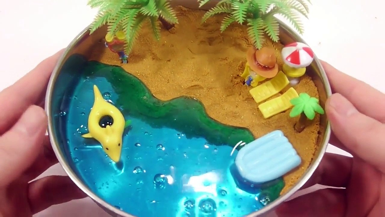 Play doh | DIY How To Make Gold Kinetic Sand Slime Beach Learn Colors Jelly Slime Clay Bath Time