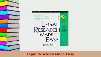 Download  Legal Research Made Easy  Read Online