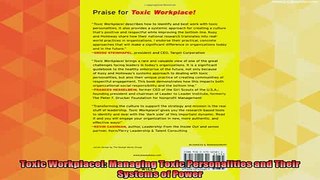 free pdf   Toxic Workplace Managing Toxic Personalities and Their Systems of Power
