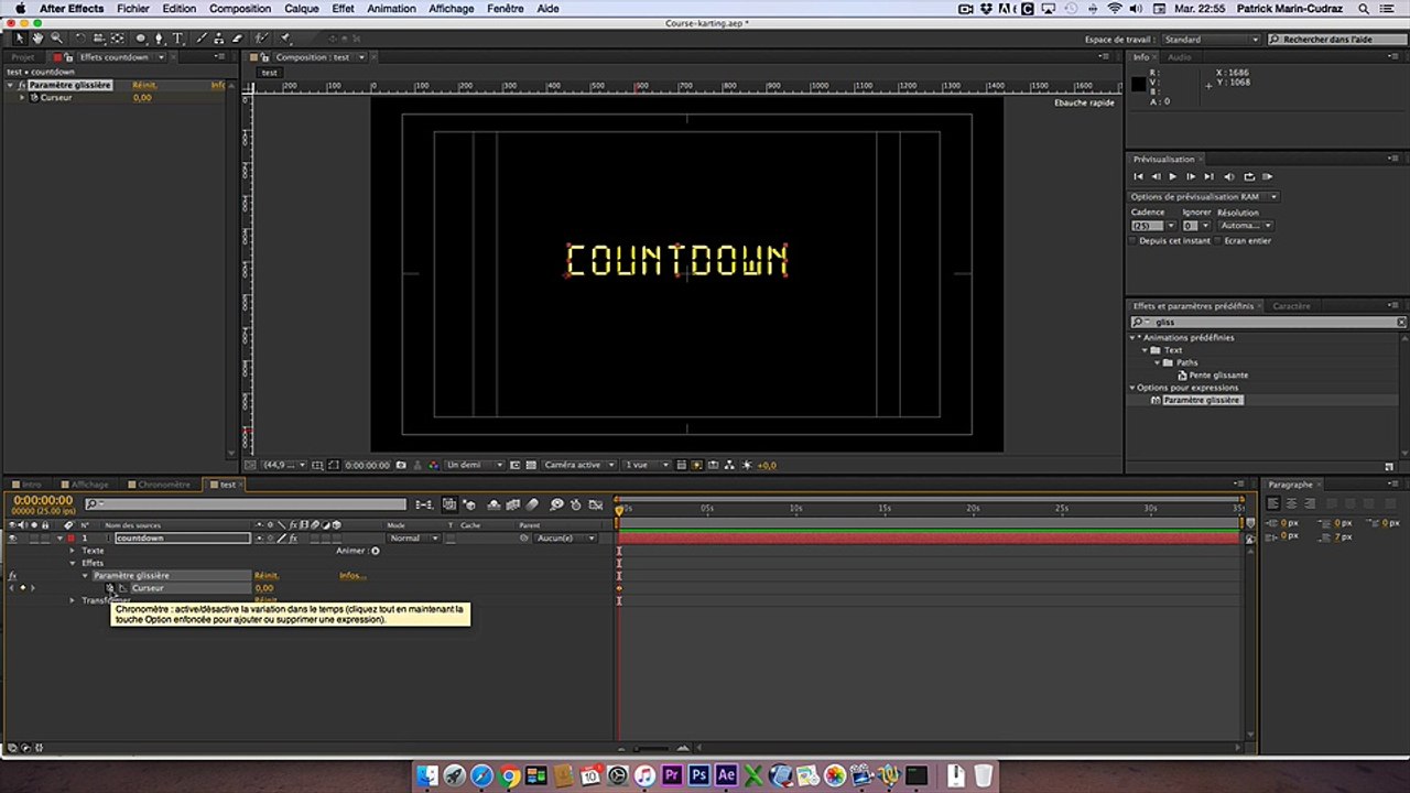Chronomètre et compteur avec After Effects