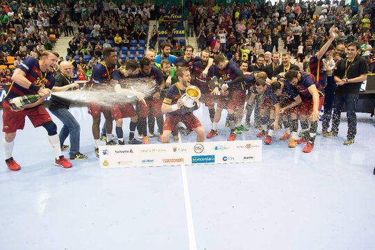 Musical: La celebració del Barça Lassa d'handbol, campió de la Copa del Rei 2015/16