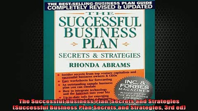 READ book The Successful Business Plan Secrets and Strategies Successful Business Plan Secrets and Free Online