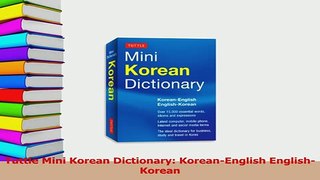 Read  Tuttle Mini Korean Dictionary KoreanEnglish EnglishKorean Ebook Free