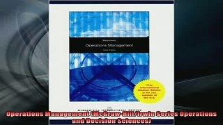 READ book  Operations Management McGrawHillIrwin Series Operations and Decision Sciences Full Free