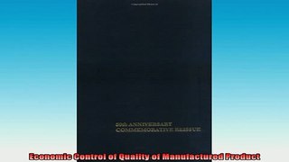 READ book  Economic Control of Quality of Manufactured Product Free Online