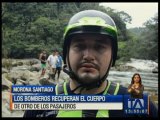 Bomberos recuperan otro cuerpo del accidente de bus en el río Paute