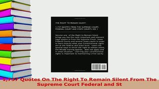 Download  1737 Quotes On The Right To Remain Silent From The Supreme Court Federal and St Free Books