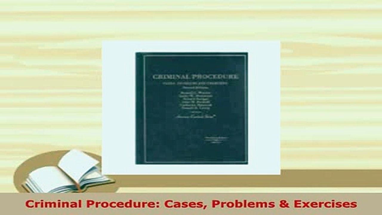 PDF  Criminal Procedure Cases Problems  Exercises Free Books