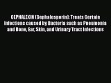 Download CEPHALEXIN (Cephalosporin): Treats Certain Infections caused by Bacteria such as Pneumonia