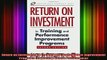 free pdf   Return on Investment in Training and Performance Improvement Programs Improving Human