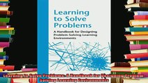free pdf   Learning to Solve Problems A Handbook for Designing ProblemSolving Learning Environments